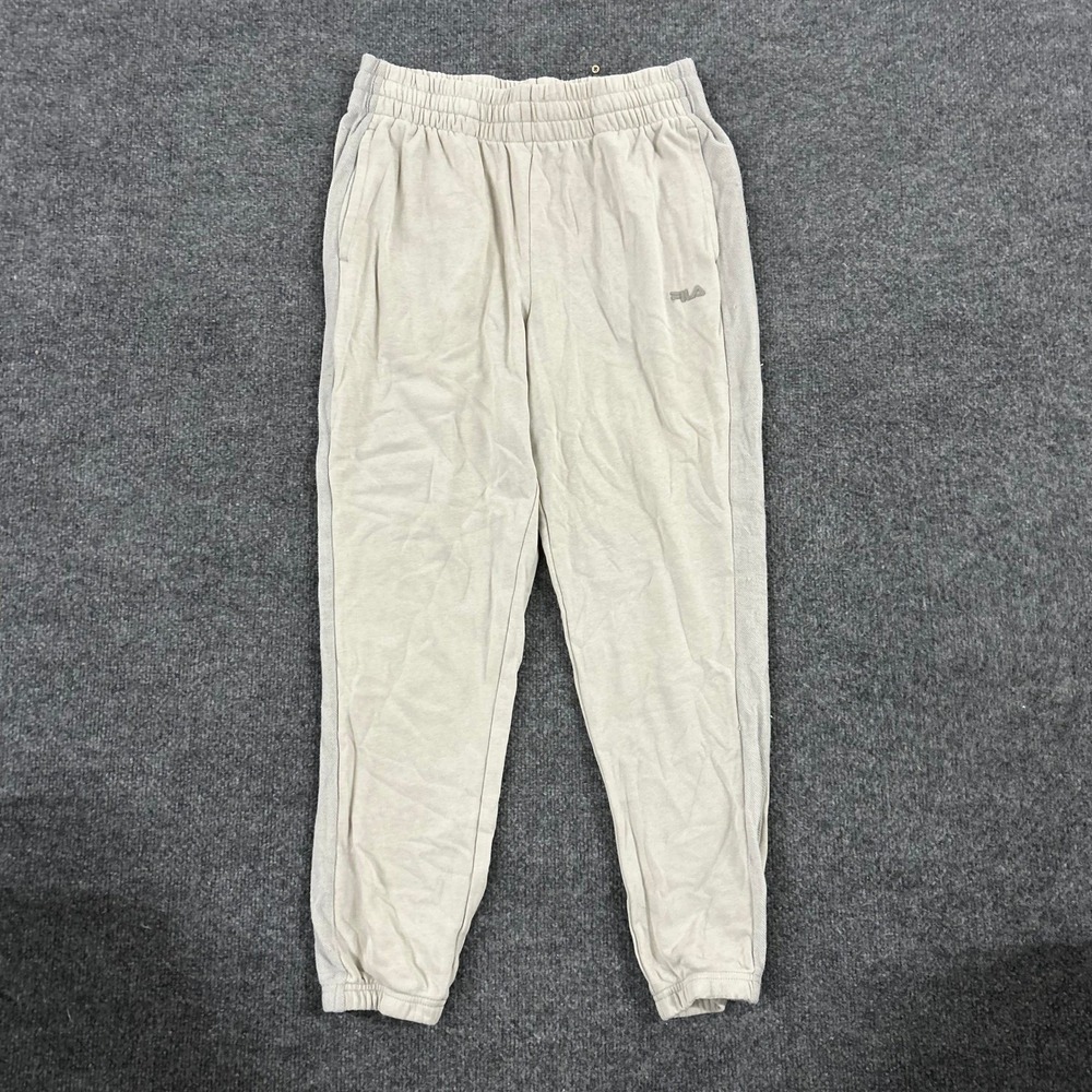Fila Joggers Womens Size M Gray Fleece Lined Athletic Sweatpants Pockets Exc